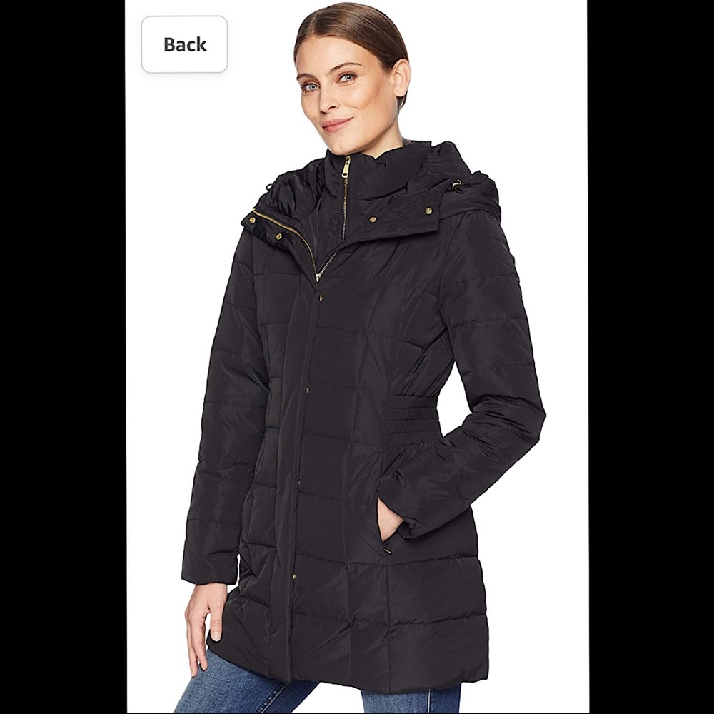 🔥🔥🔥NEW Cole Haan Hooded Black Down Puffer Coat Jacket - Picture 4 of 16